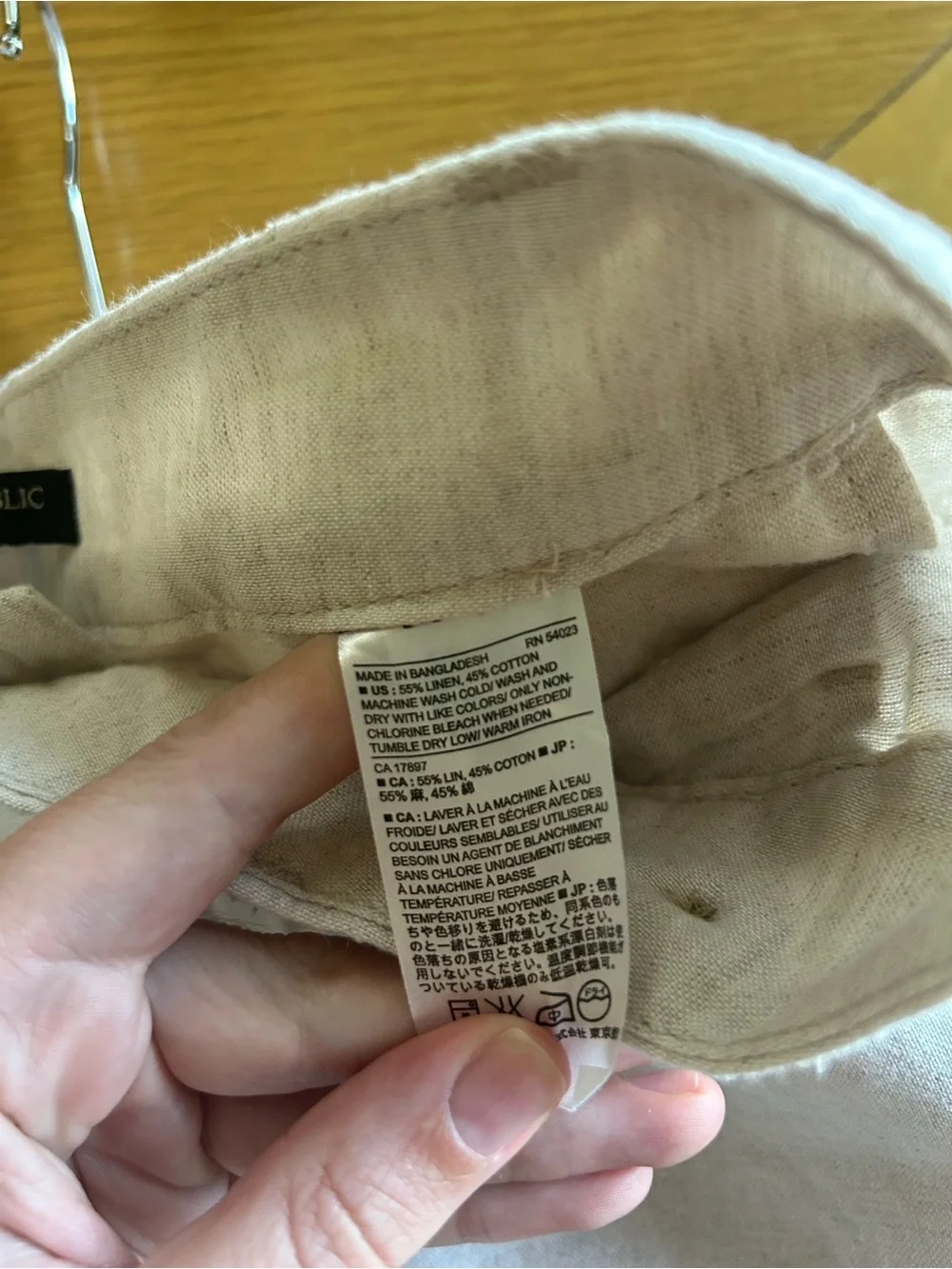 Banana Republic Women's Light Beige Linen-Blend Trousers